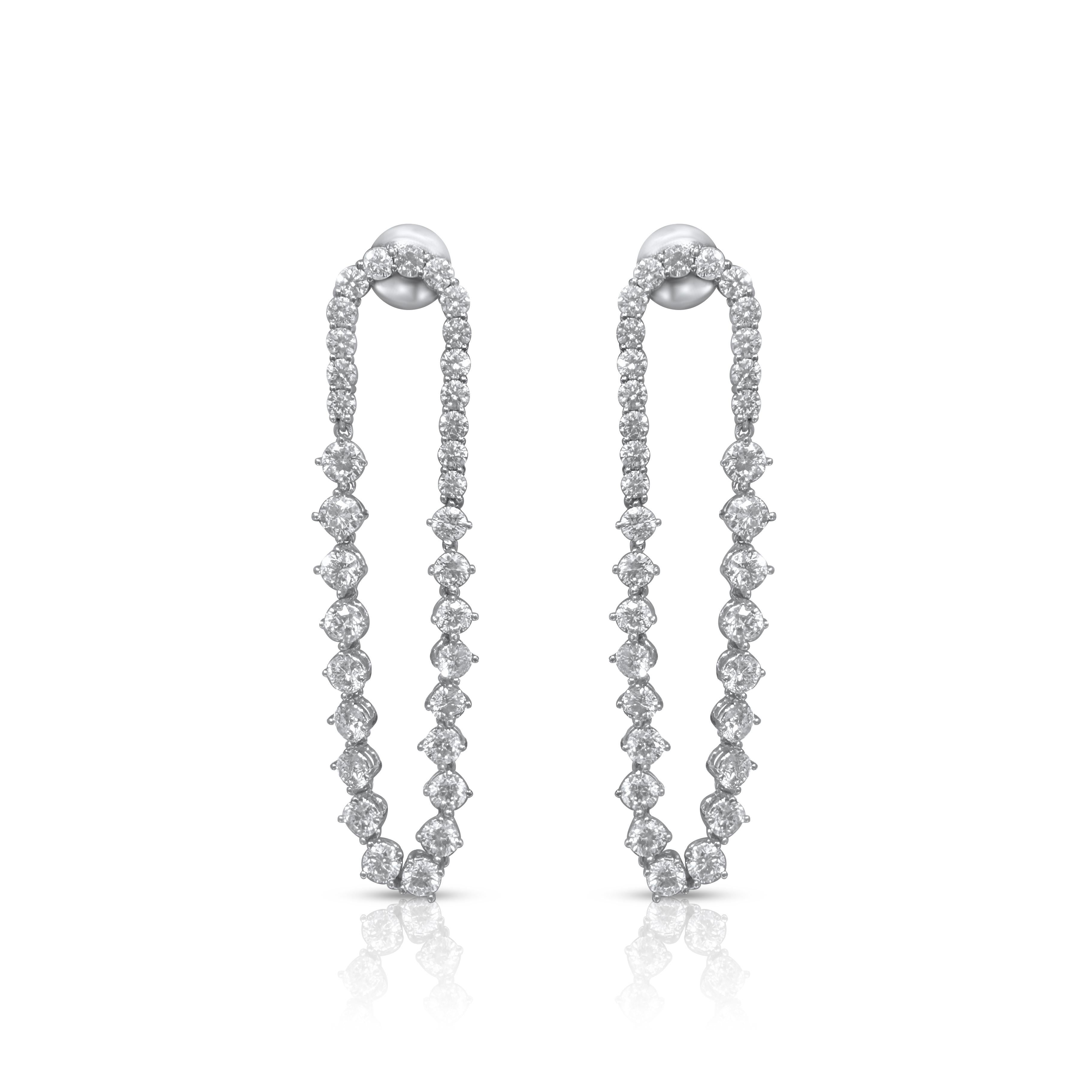 11,25 Karat Diamant-Tropfenohrringe aus 18 Karat Weißgold im Angebot 3