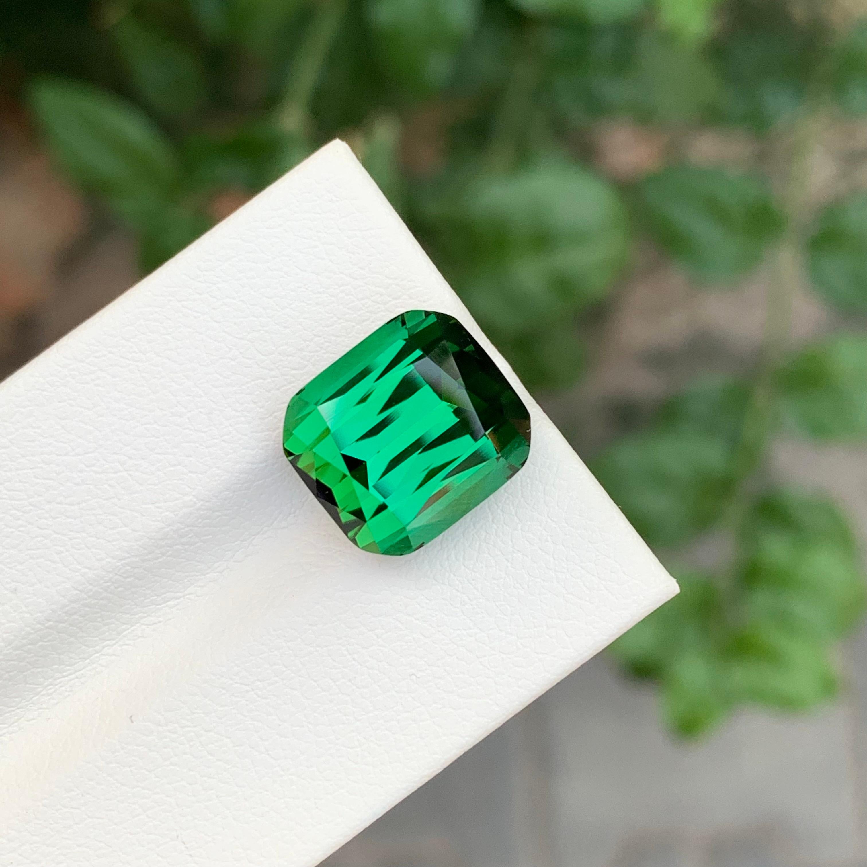 Loose Green Tourmaline

Weight: 11.25 Carats
Dimension: 12.8 x 11.5 x 9.1 Mm
Origin: Kunar Afghanistan
Shape: Cushion
Color: Green
Treatment: Non
Certificate: On Demand

Tourmaline is a captivating gemstone known for its remarkable variety of