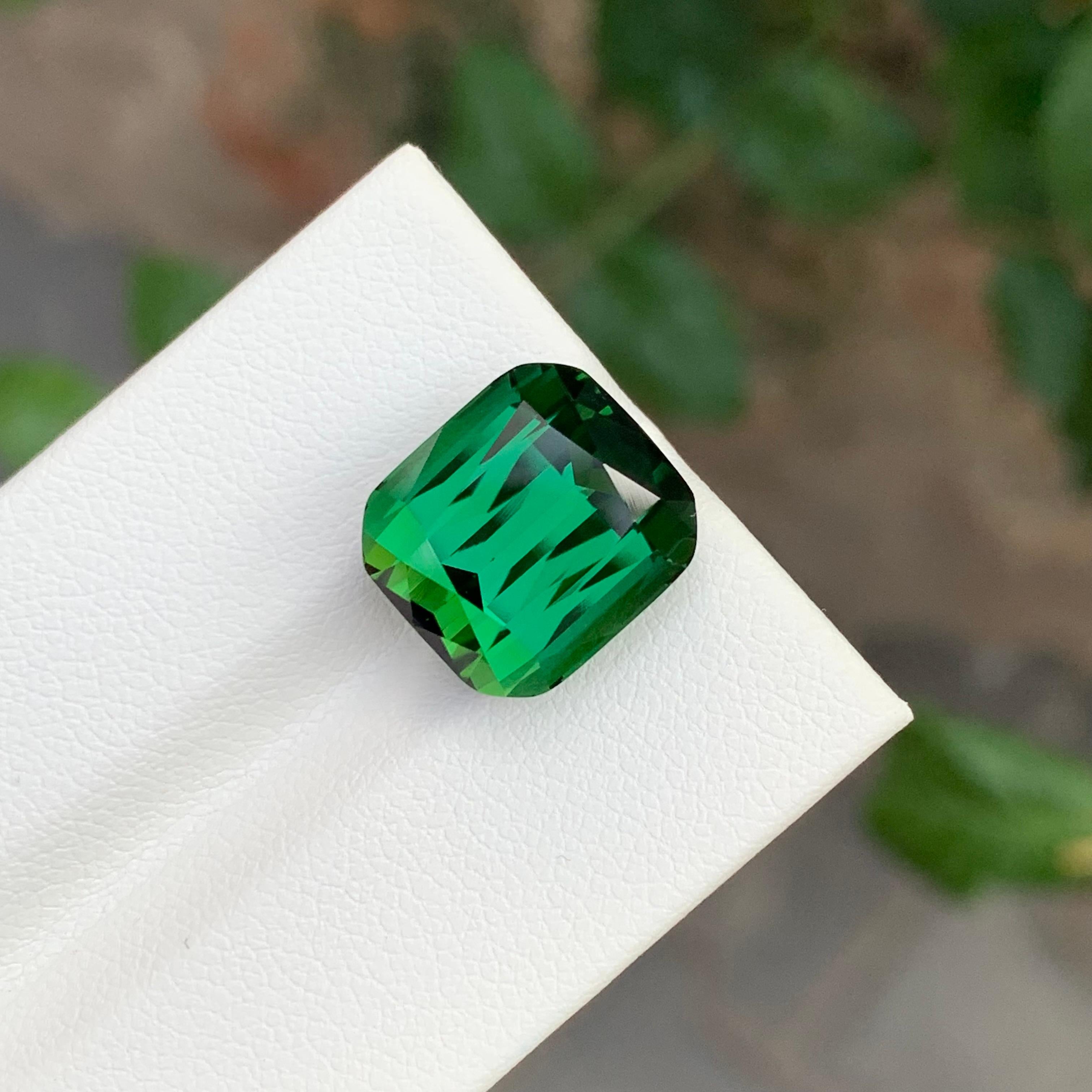 11.25 Carat Marvellous Natural Loose Green Tourmaline Cushion Shape Gemstone In New Condition For Sale In Peshawar, PK