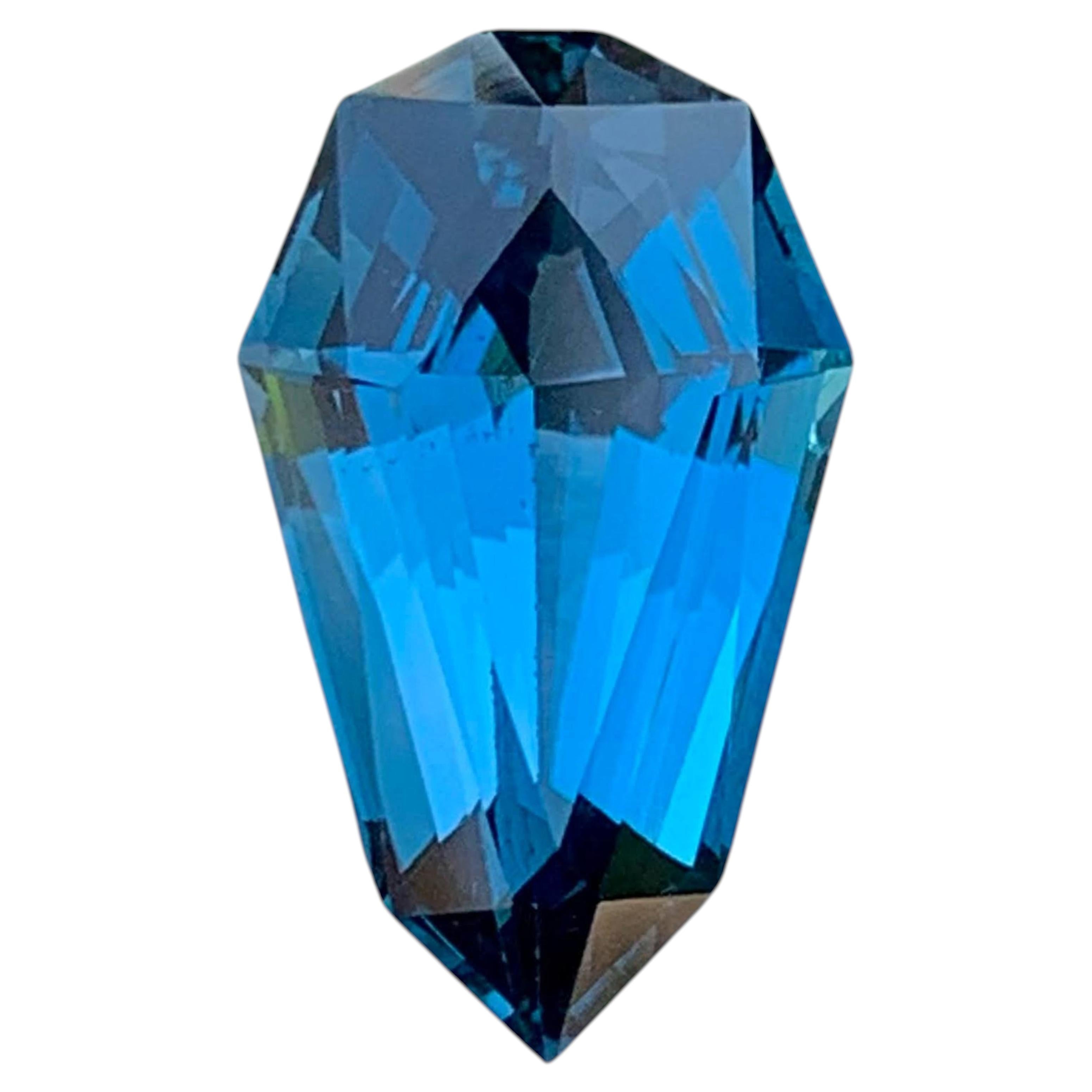11.25 Carat Natural Loose London Blue Topaz Stone Fancy Cut African Gemstone