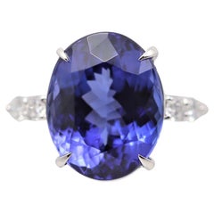 11.25 Carat Tanzanite Diamond Platinum Ring