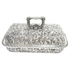 Sterling Silver Jacobi & Jenkins Antique Floral Repousse Hot Food Dish