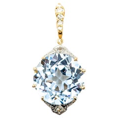 Used 11.25ct Lab-Created Spinel & Diamond Pendant In Yellow Gold