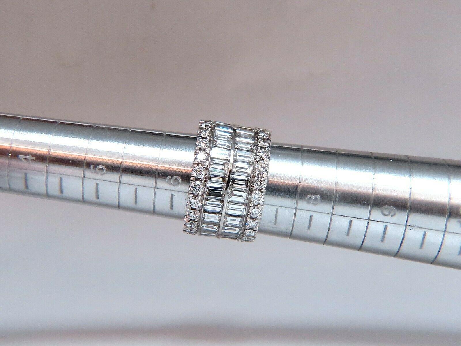 Baguette Cut 11.25ct Natural Diamonds Eternity Ring E/Vs Revolver Grand 18Kt Sandwich Double