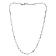 11.25ct Round Brilliant Cut Diamond Tennis Necklace in 14k White Gold
