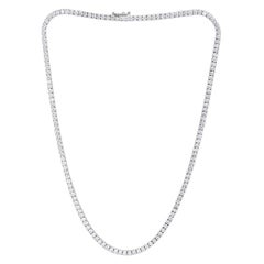 11.25ct Round Brilliant Cut Diamond Tennis Necklace in 14k White Gold