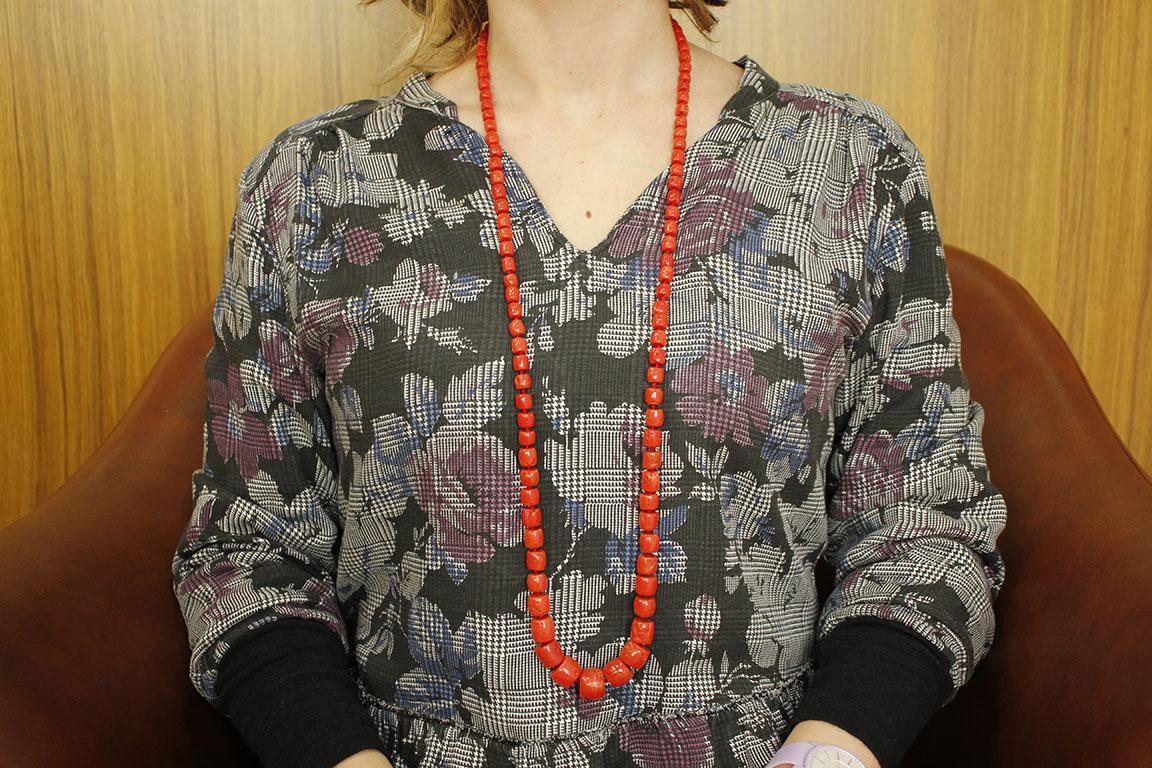 coral beaded necklace
