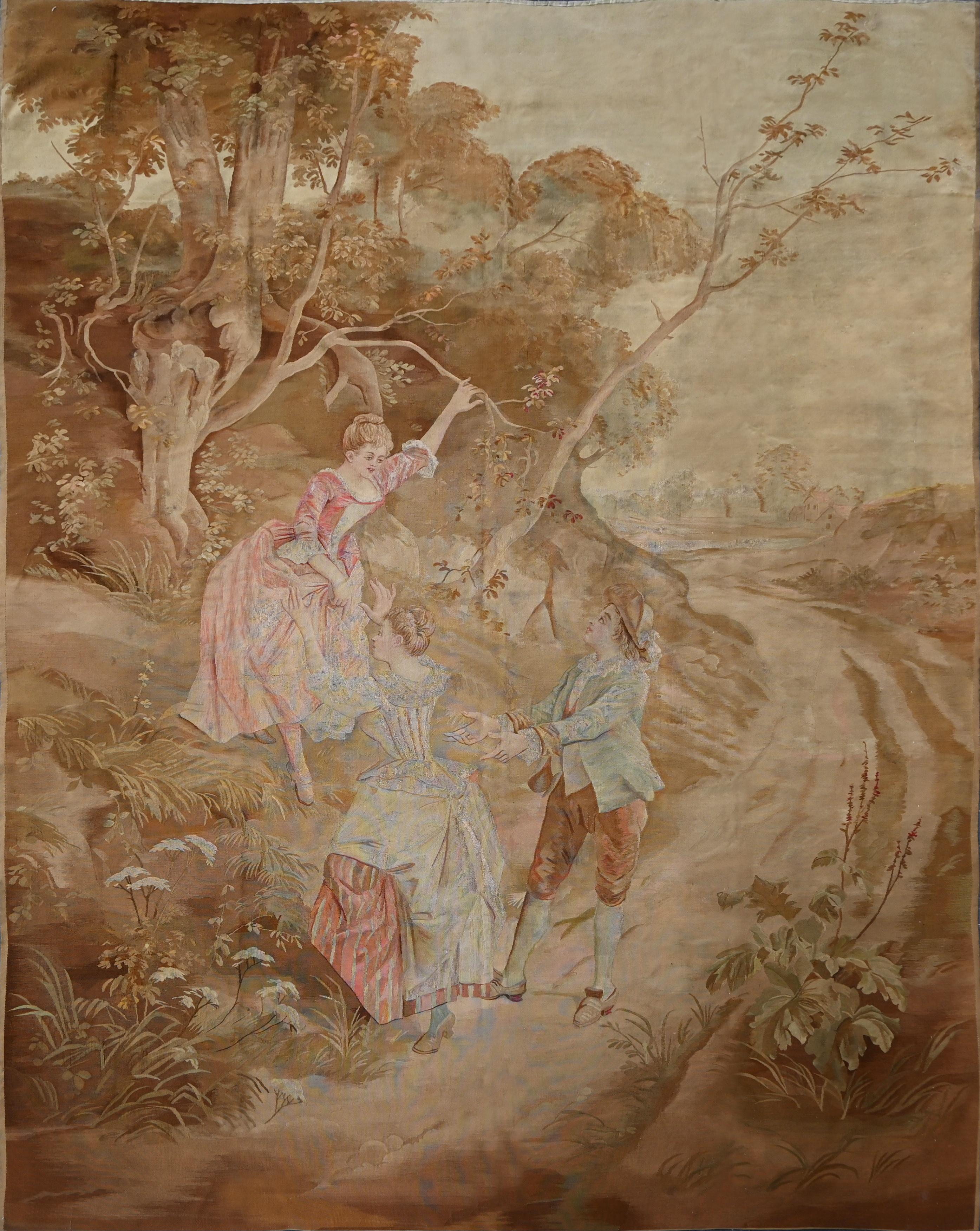 1128, Aubusson-Wandteppich aus dem 19. im Angebot 4