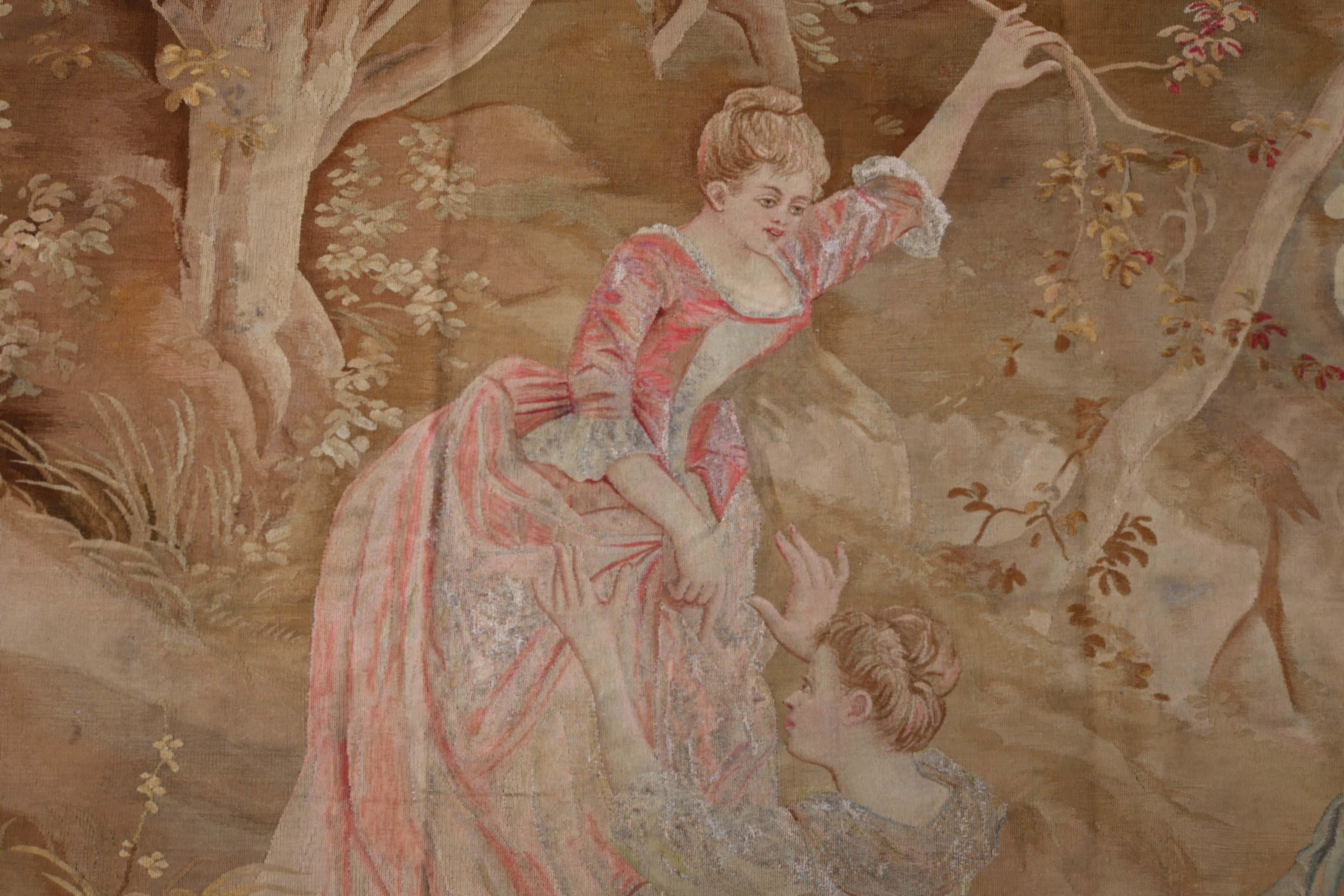 1128, Aubusson-Wandteppich aus dem 19. im Angebot 5