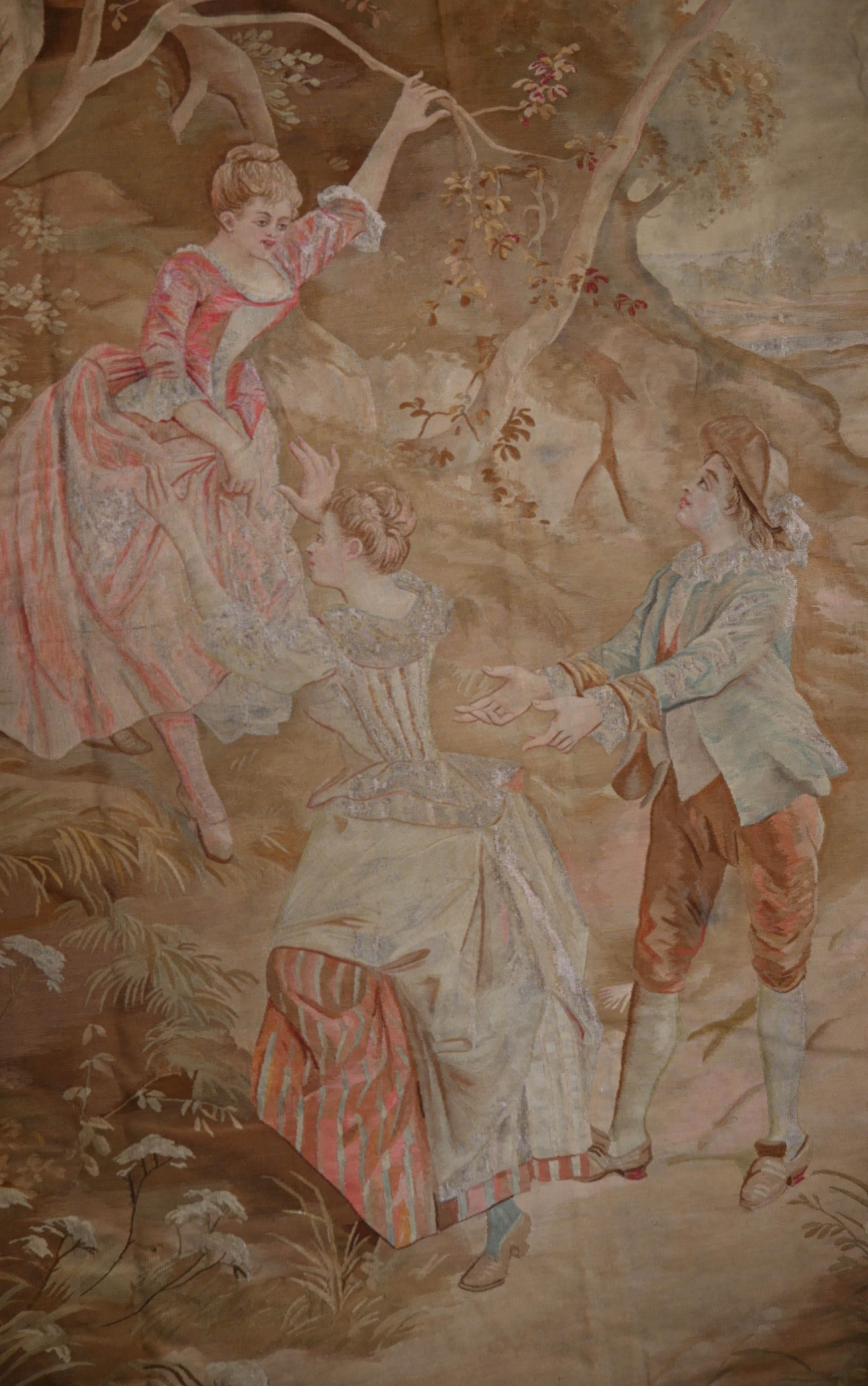 1128, Aubusson-Wandteppich aus dem 19. im Angebot 7