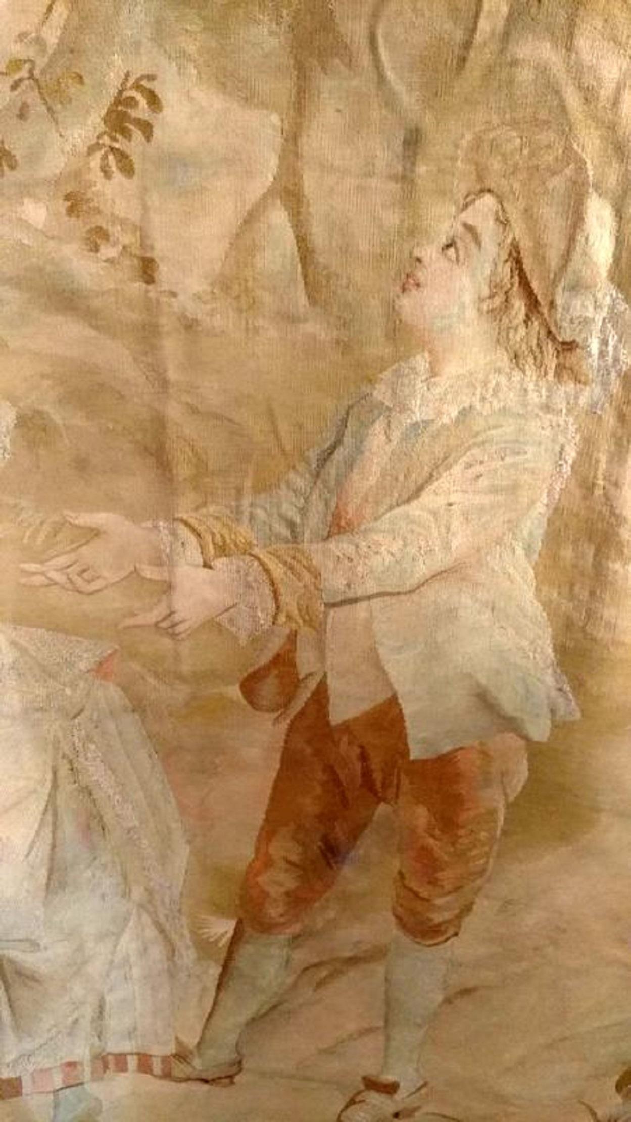 1128, 19. Jahrhundert, Aubusson-Wandteppich (Wolle) im Angebot
