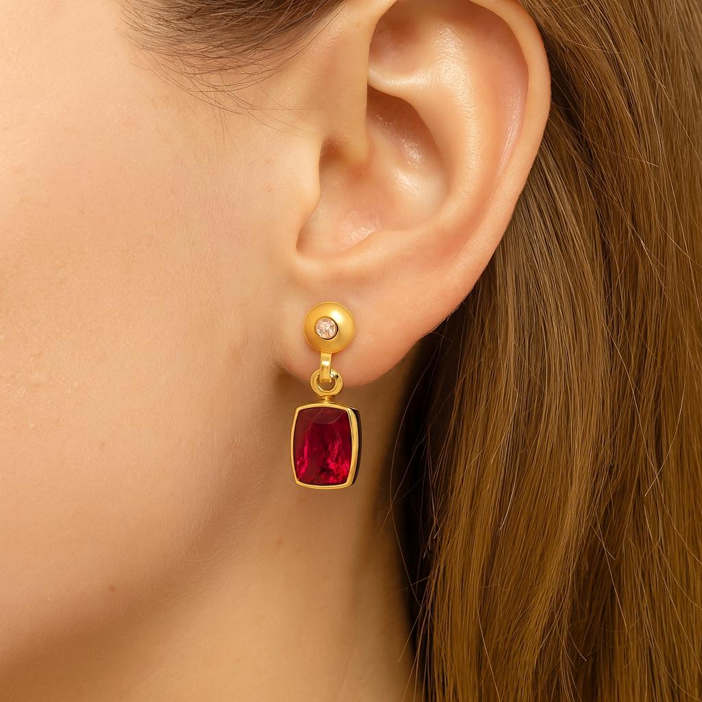11.28 Carat Total Cushion Rubellite Tourmaline and Diamond Drop Earrings im Angebot 1