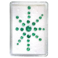 11.28 Carats Colombian Emerald Round Cut stone natural gemstones origin Colombia