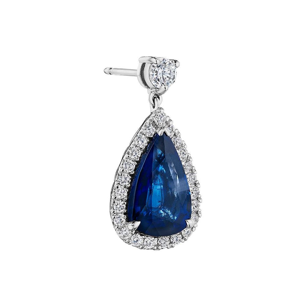 •	18KT White Gold
•	11.28 Carats

•	Number of Pear Shape Sapphires: 2
•	Carat Weight: 10.06ctw
•	GRS Certified
•	Madagascar

•	Number of Round Diamonds: 2
•	Carat Weight: 0.50ctw

•	Number of Round Diamonds in Halo: 46
•	Carat Weight: