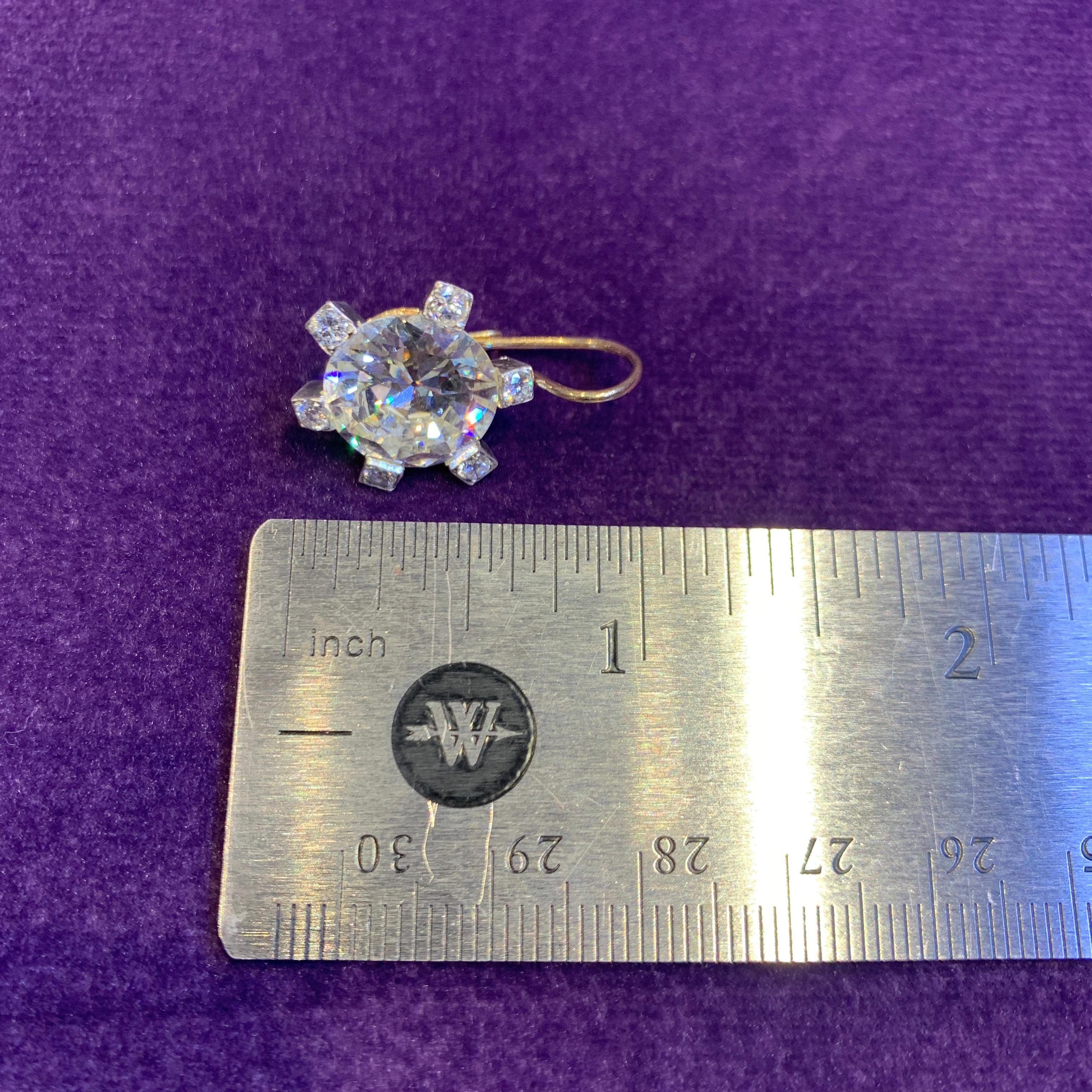 11,29 Karat zertifizierte antike Diamant-Ohrringe  im Angebot 3