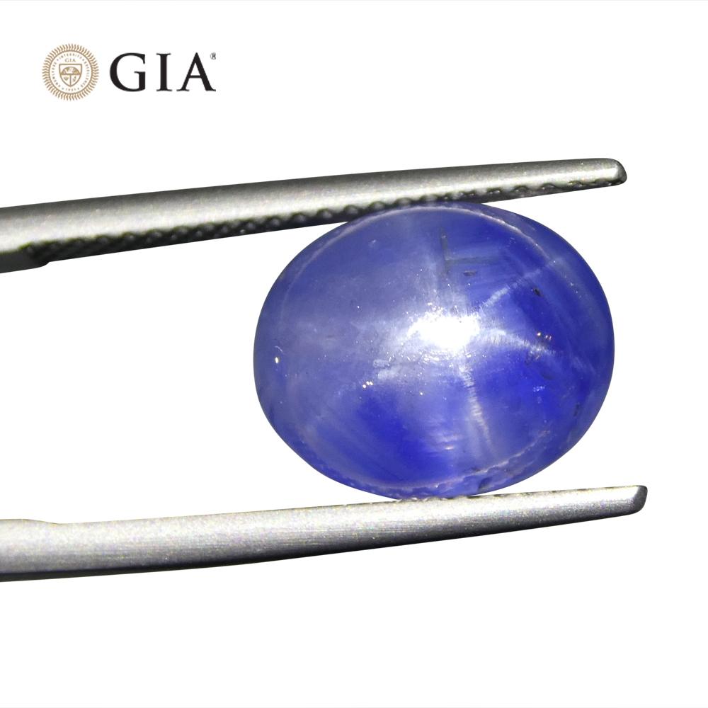 Oval Cut 11.29ct Oval Cabochon Blue Star Sapphire GIA Certified    For Sale