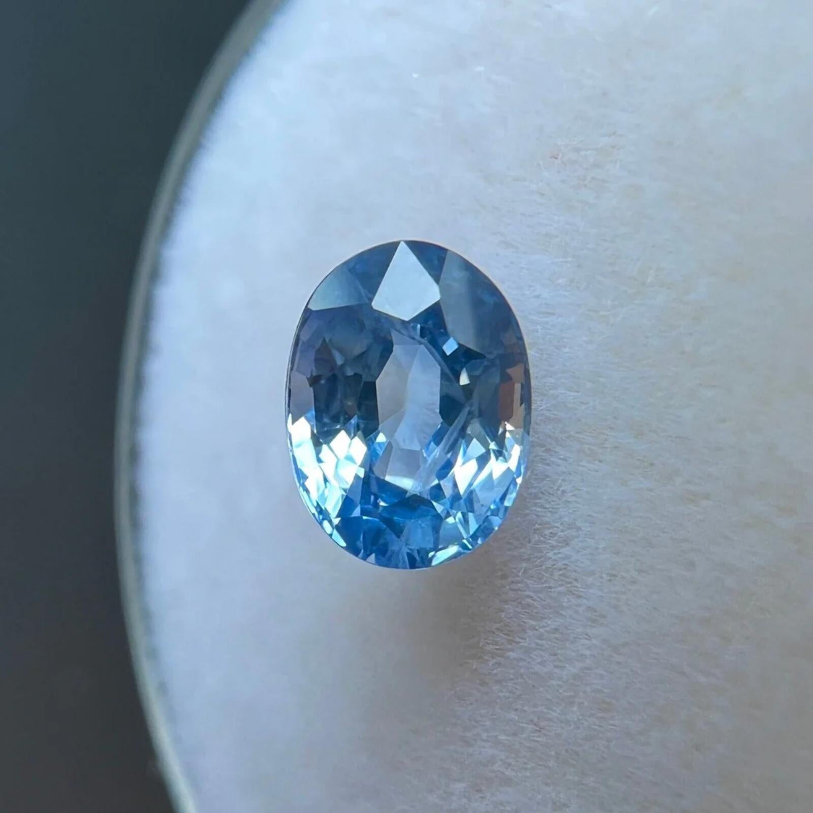 1,12ct Zafiro de Ceilán Azul Claro Corte Ovalado Natural 6,5x4,8mm Gema Suelta VS Corte oval en venta