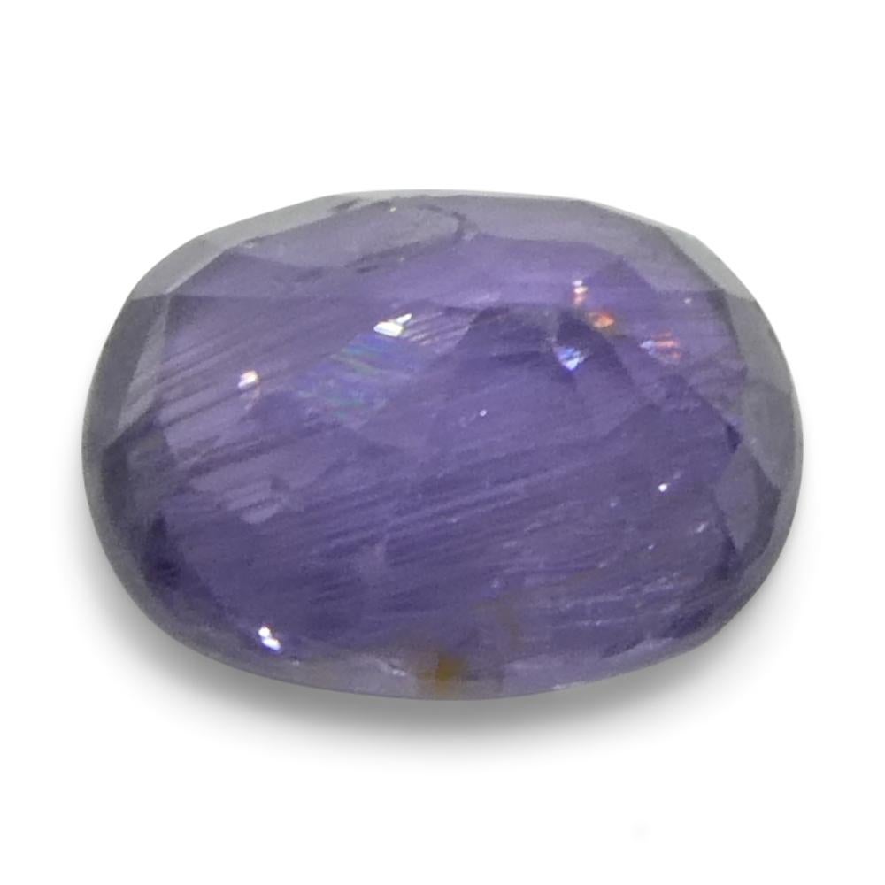 Women's or Men's 1.12ct Cushion Purple Sapphire from Tanzania, Unheated For Sale