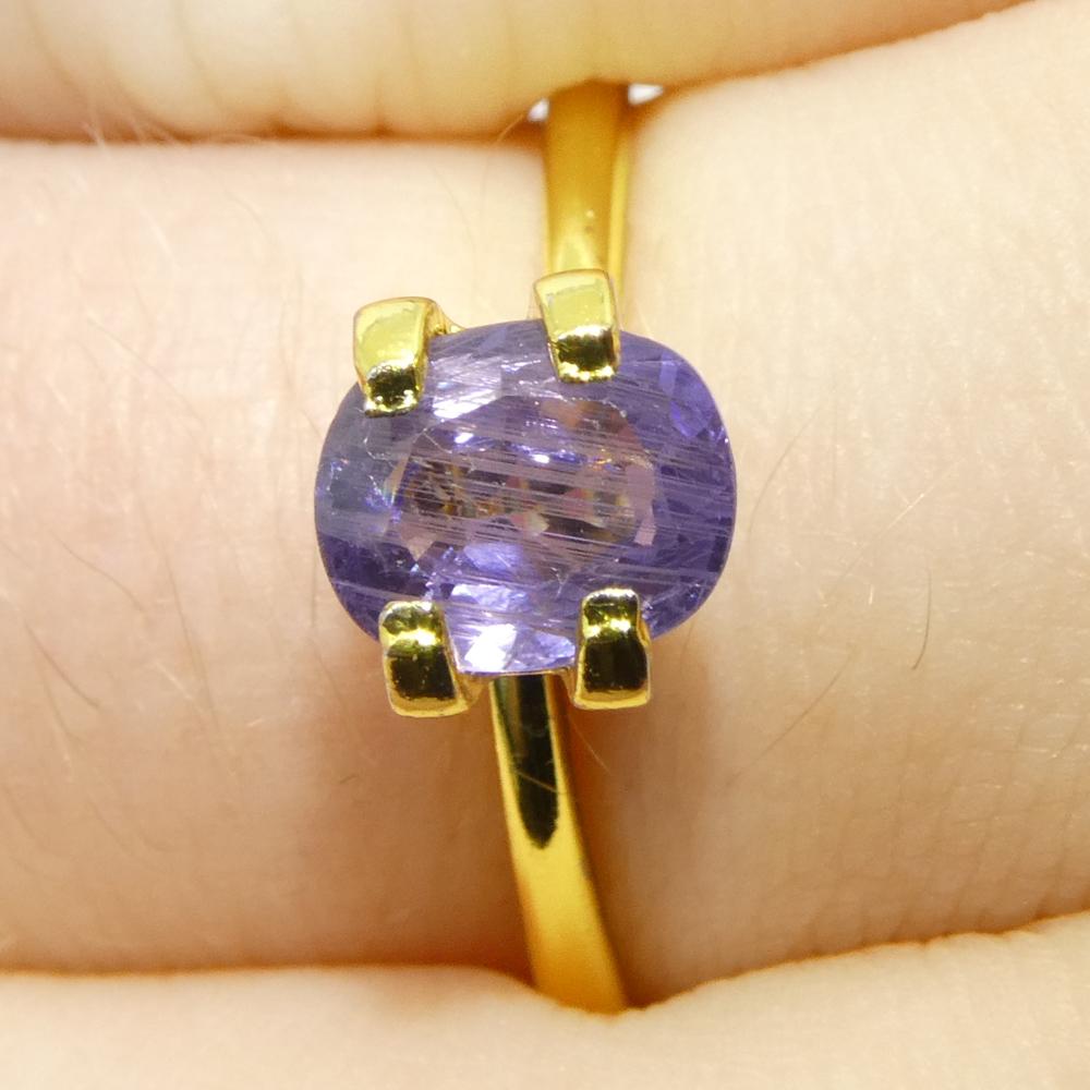 1.12ct Cushion Purple Sapphire from Tanzania, Unheated For Sale 1
