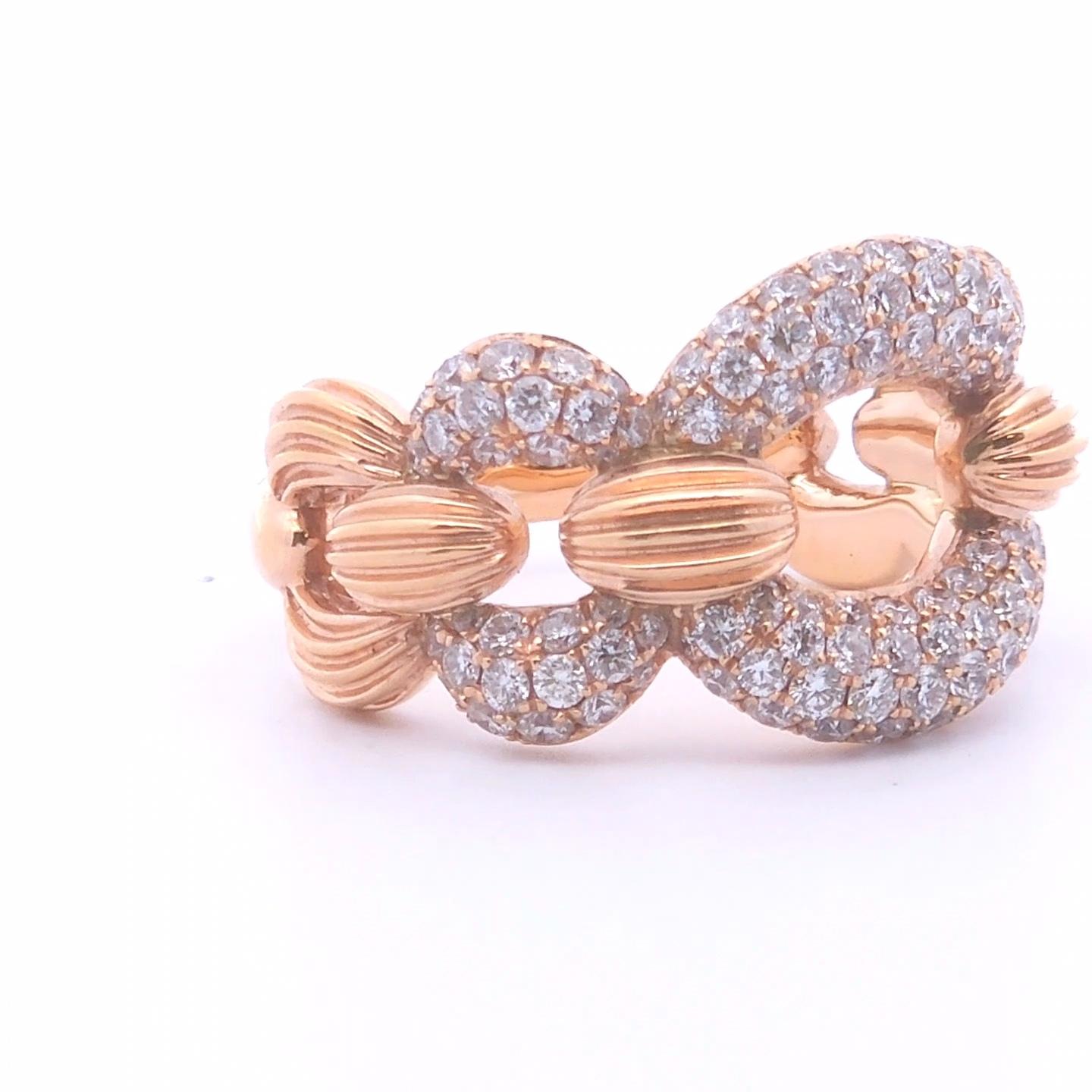 Taille rose Bague de mode en or rose 18k avec 1½ct de diamant en vente