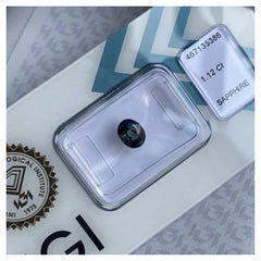 1.12ct Fine Australian Deep Green Blue Teal Sapphire Oval Cut IGI Certified Gem