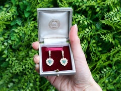1.12ct Heart Emerald and 2.32ct Diamond, 18ct Yellow Gold Drop Earrings