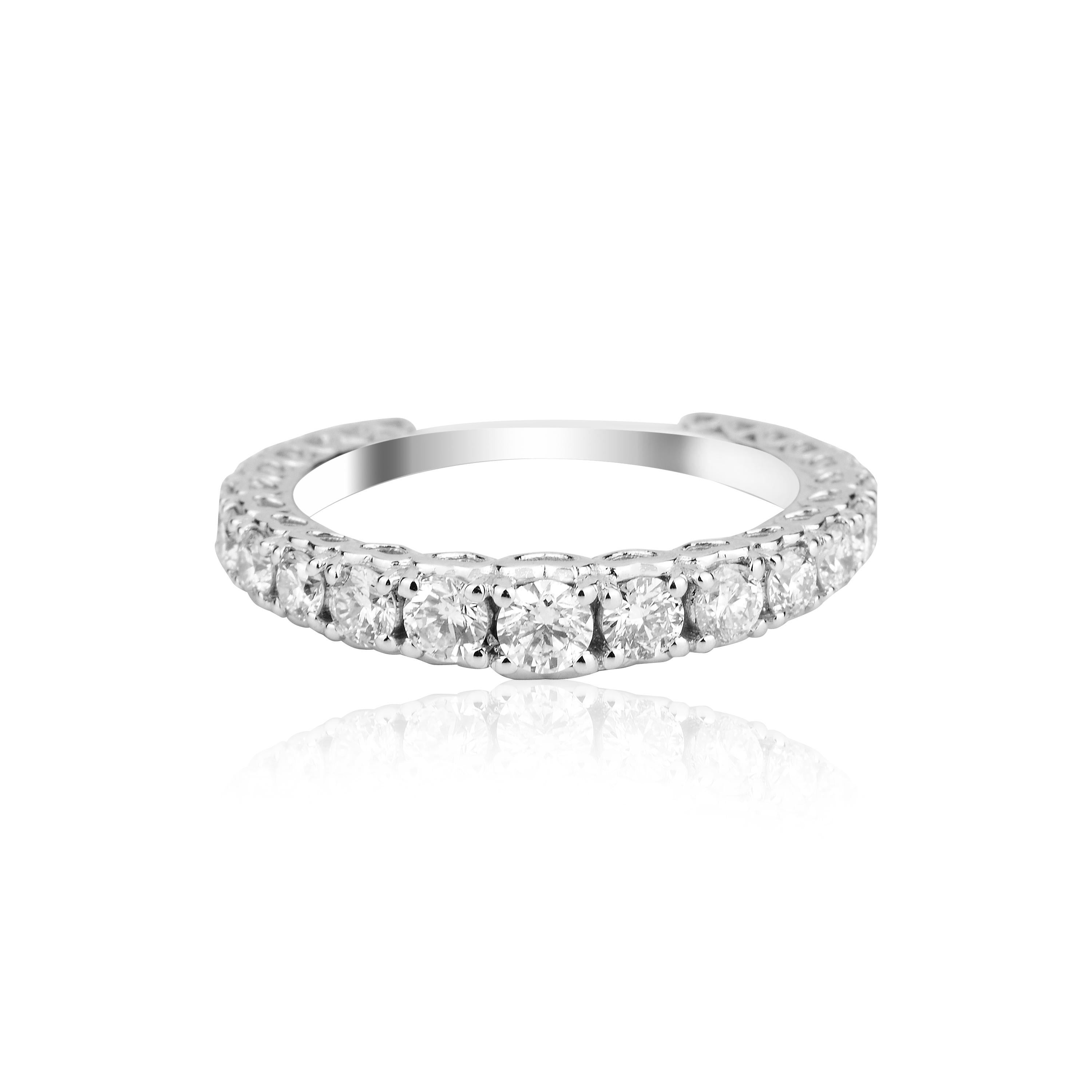 Round Cut 1.12ct Natural Diamond Eternity Band For Sale