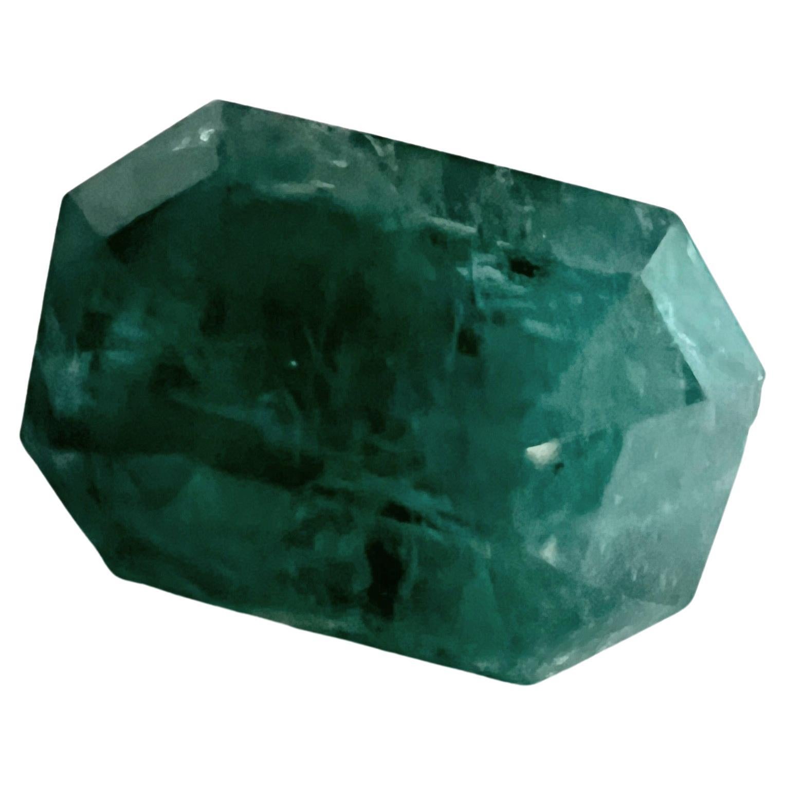 Emerald Cut NO RESERVE 11.2ct Natural NON-OILED EMERALD Gemstone  For Sale