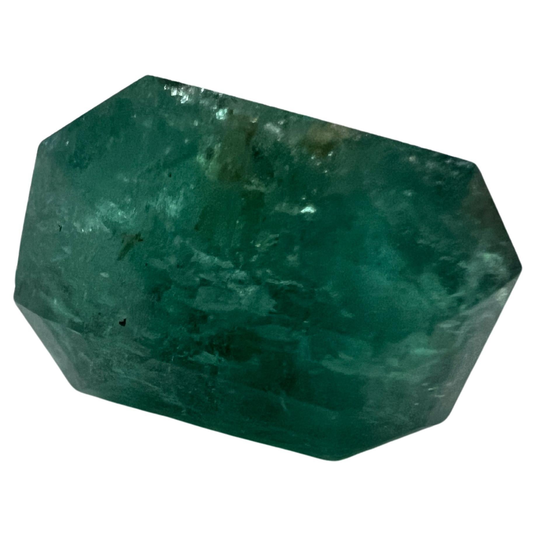 Gema de esmeralda natural NO ACEITADA de 11,2ct Corte esmeralda en venta