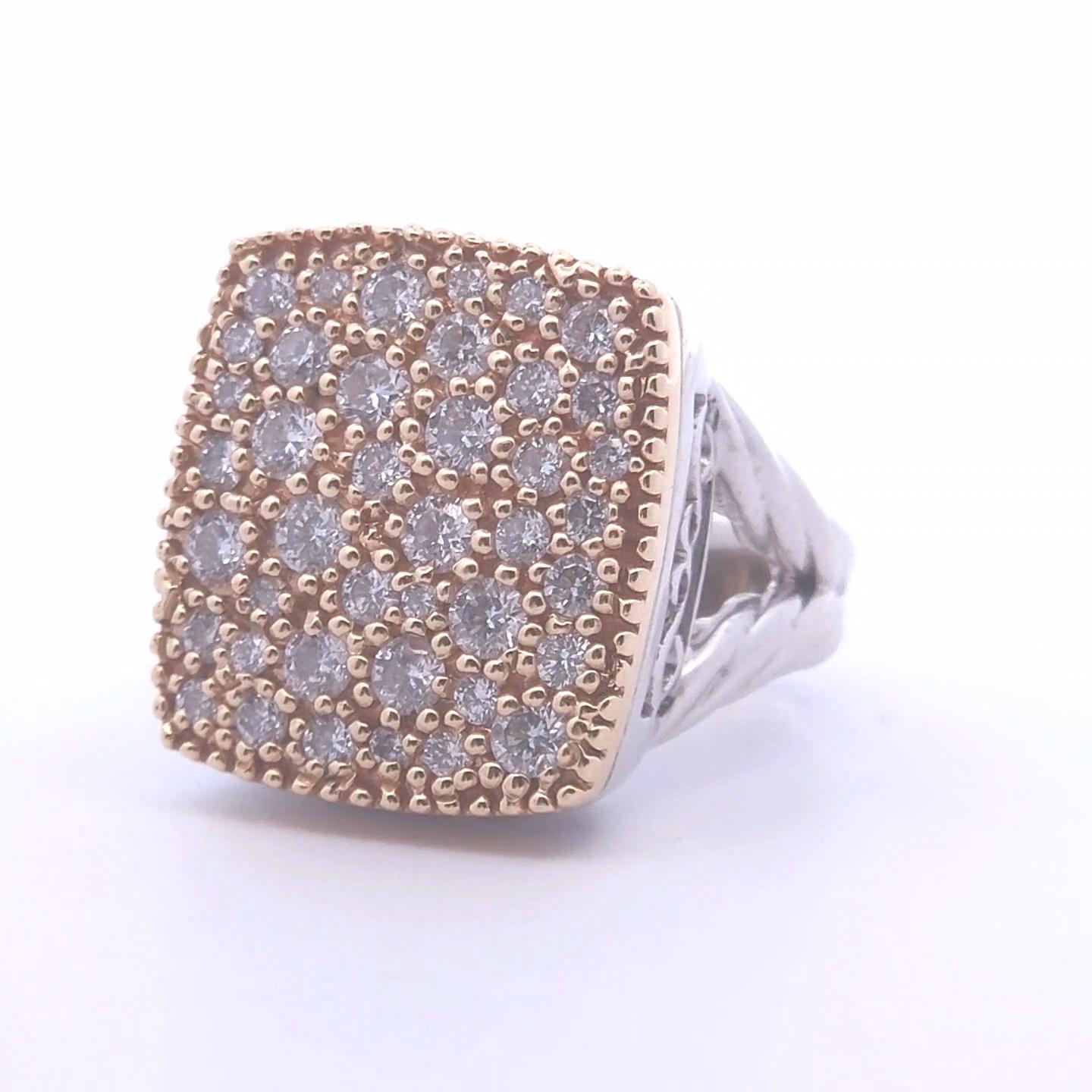 1½ct Runder Diamant Cluster Ring in 14k Gold im Zustand „Neu“ im Angebot in Tustin, CA