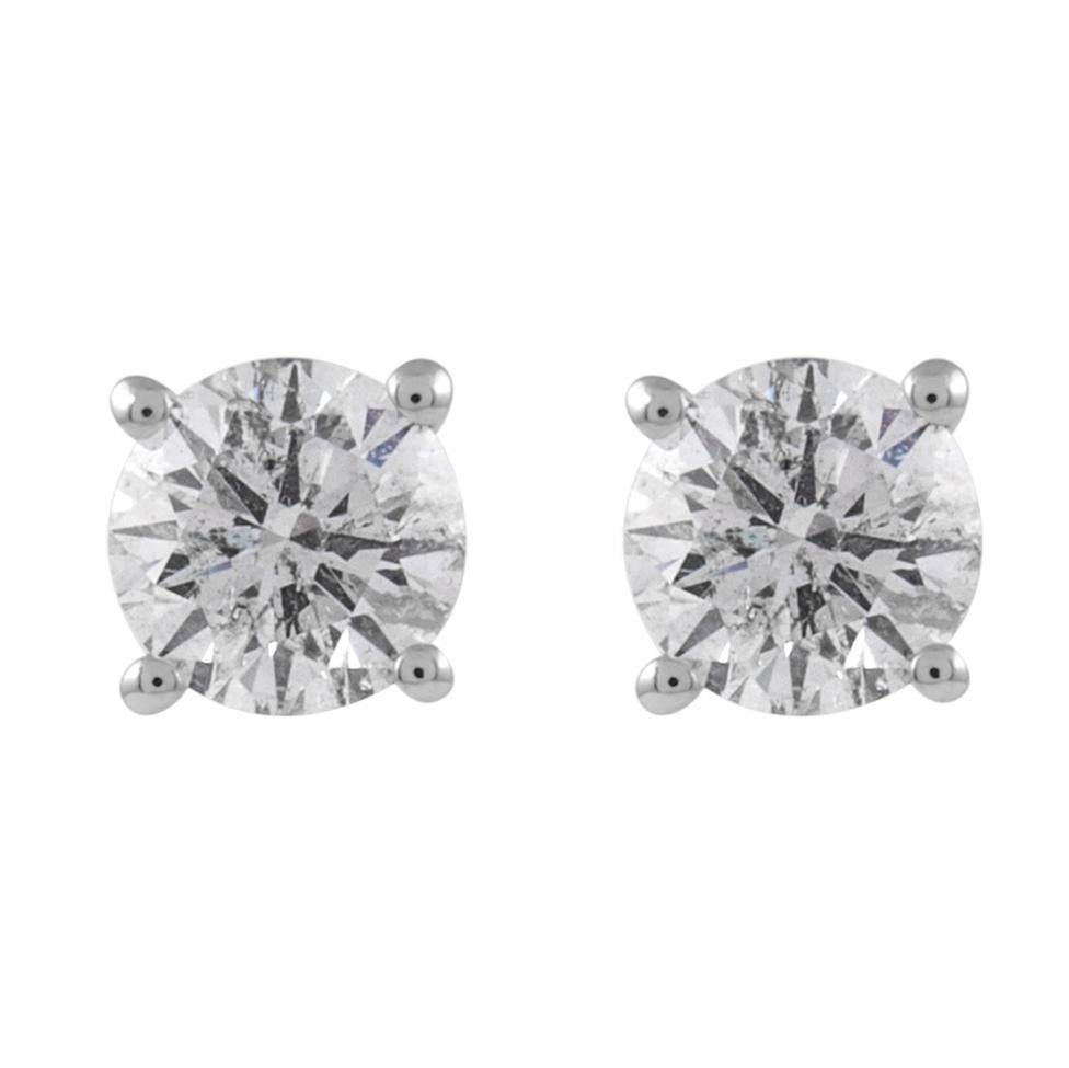 1.12ct Round Diamond Stud Earrings 18k White Gold