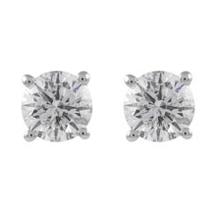 1.12ct Round Diamond Stud Earrings 18k White Gold