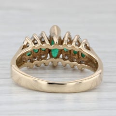 1.12ctw Emerald Diamond Ring 14k Yellow Gold Size 6.5 Tiered Pyramid
