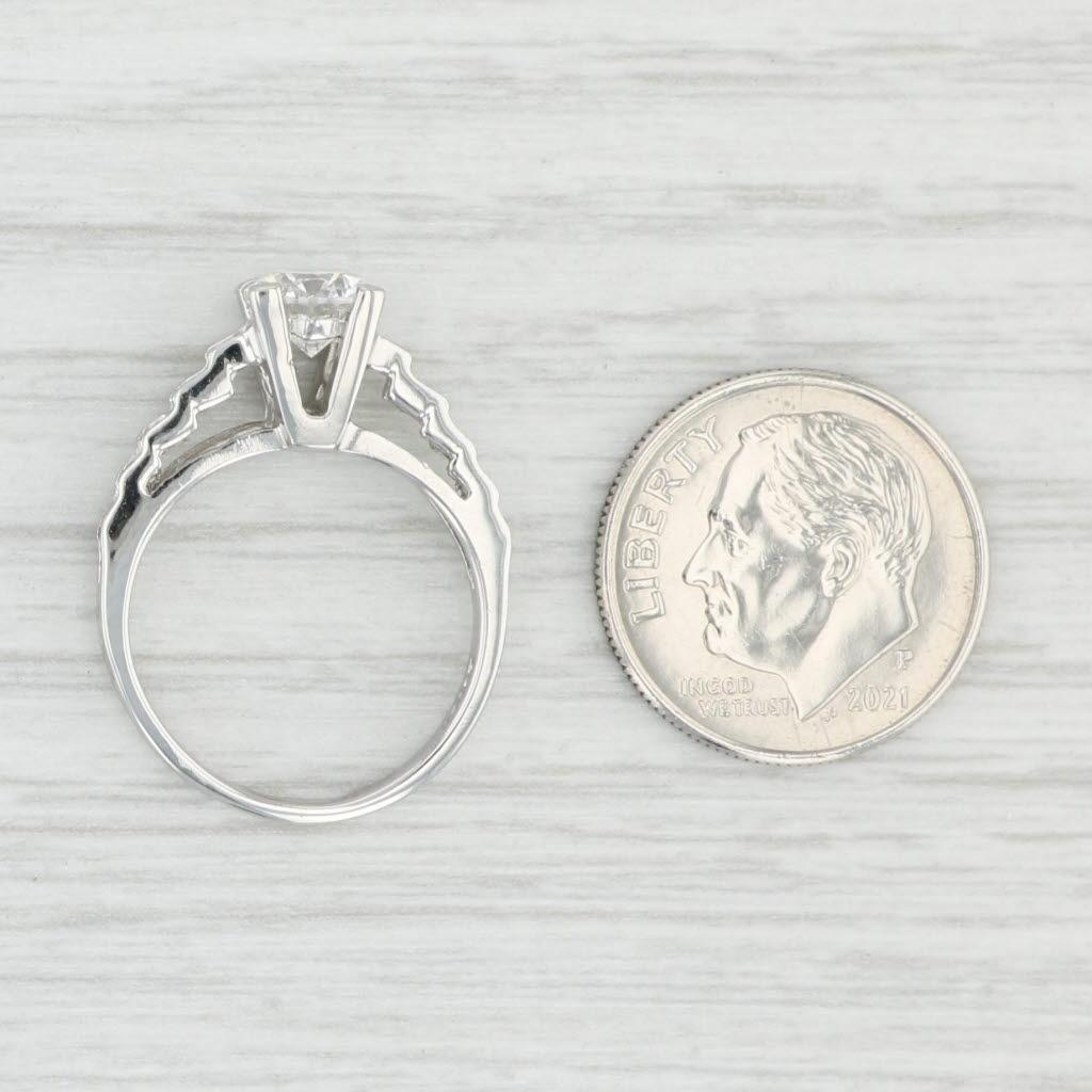 1.12ctw Round Diamond Engagement Ring 950 Platinum Size 4.75 For Sale 2