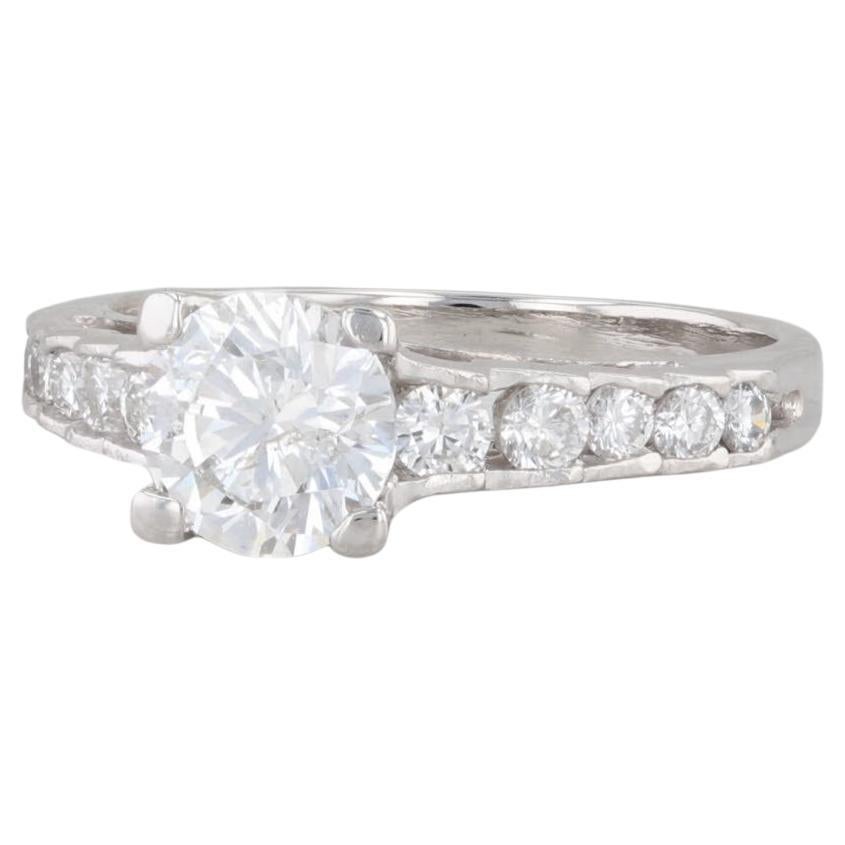1.12ctw Round Diamond Engagement Ring 950 Platinum Size 4.75 For Sale