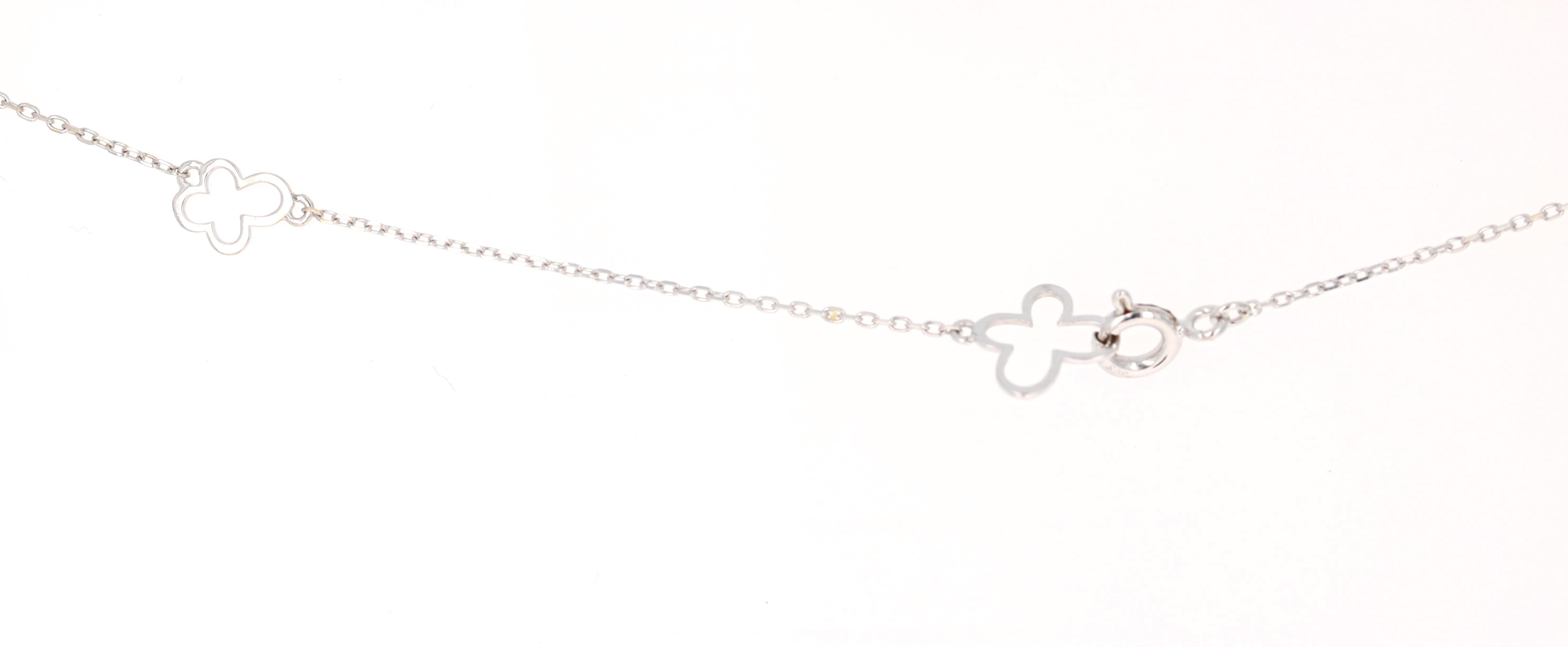 Contemporary 1.13 Carat Black Diamond White Diamond White Gold Necklace For Sale