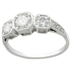 1.13 Carat Diamond and Platinum Trilogy Engagement Ring