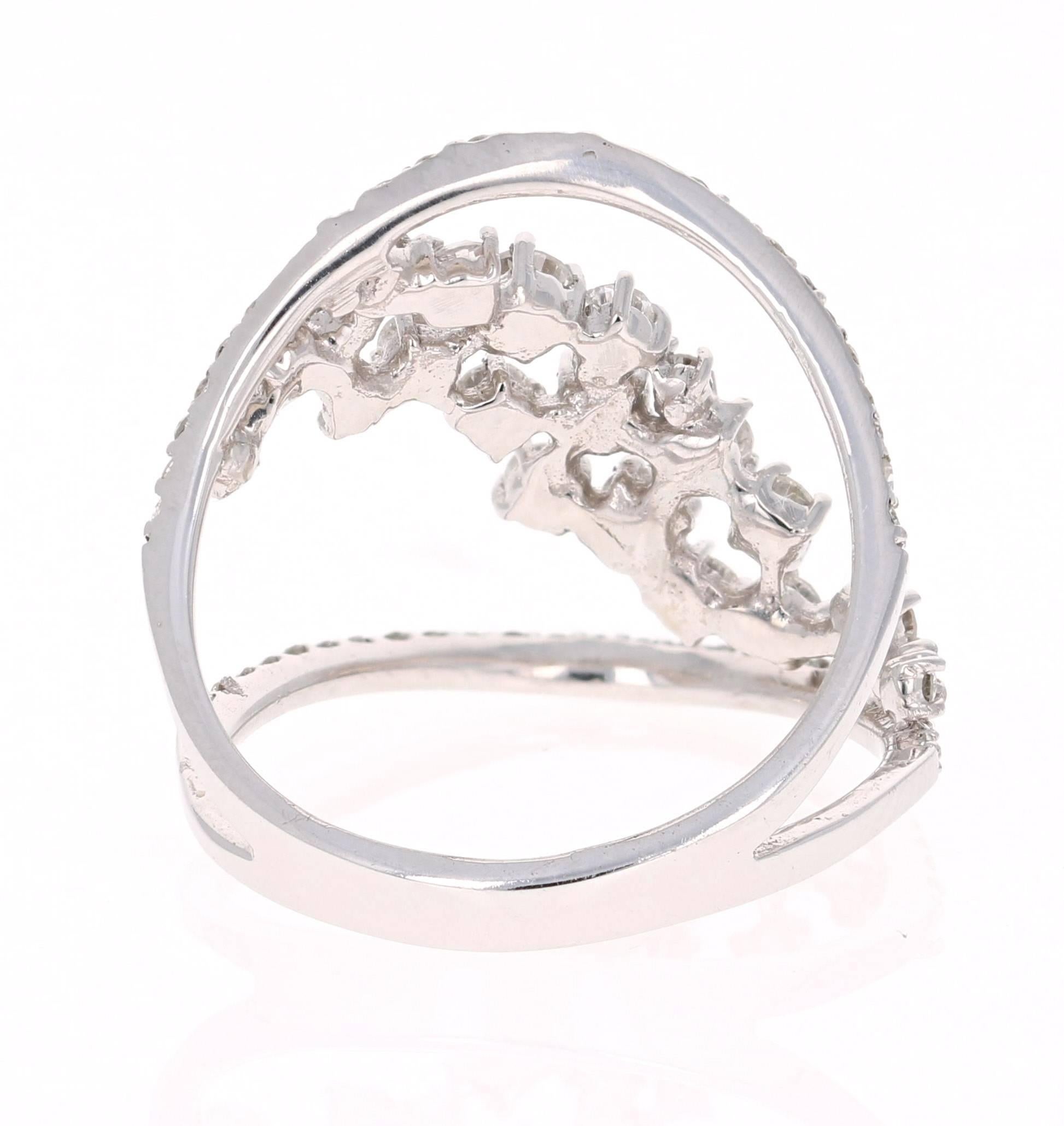 Modern 1.13 Carat Diamond Cocktail Ring