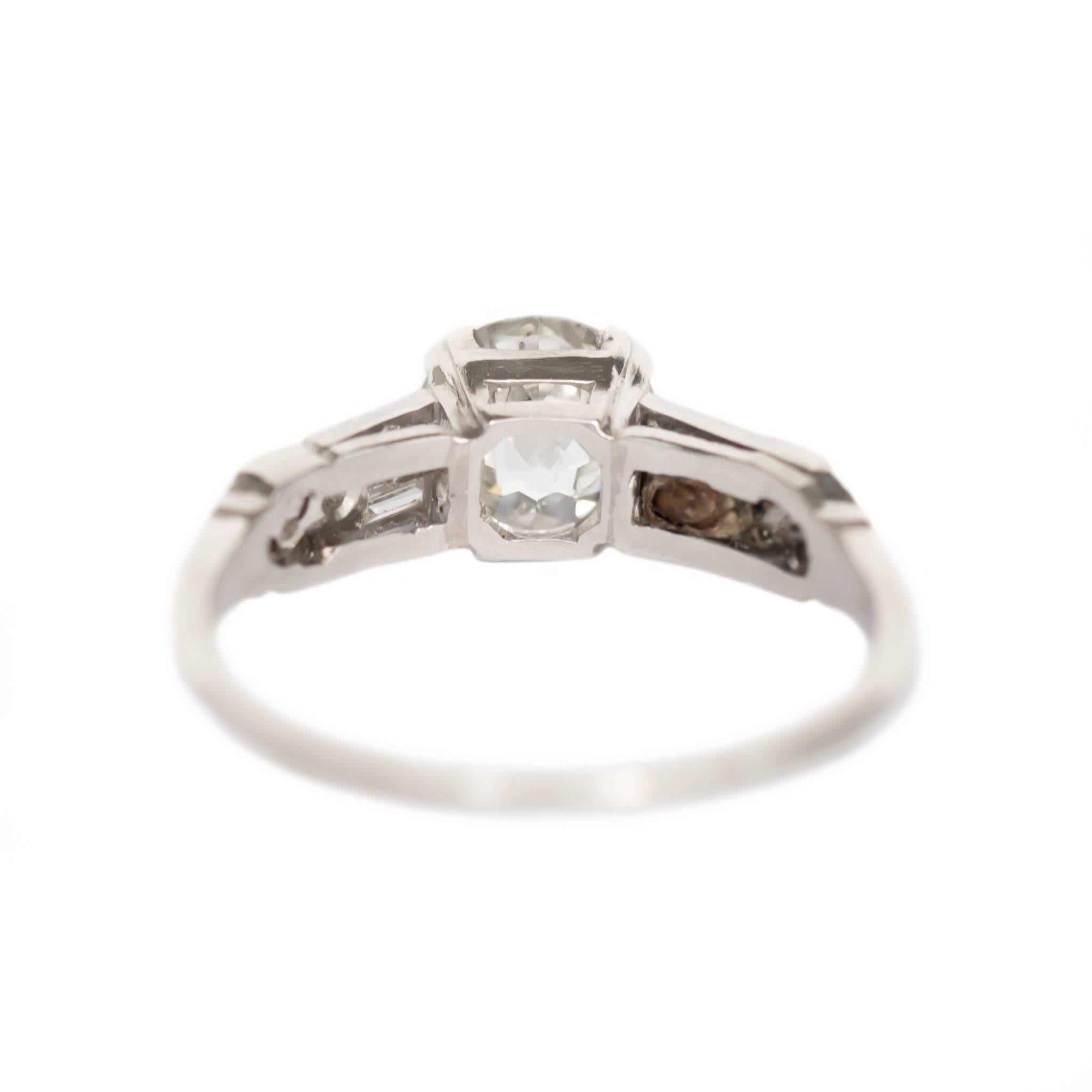 Art Deco 1.13 Carat Diamond Platinum Engagement Ring