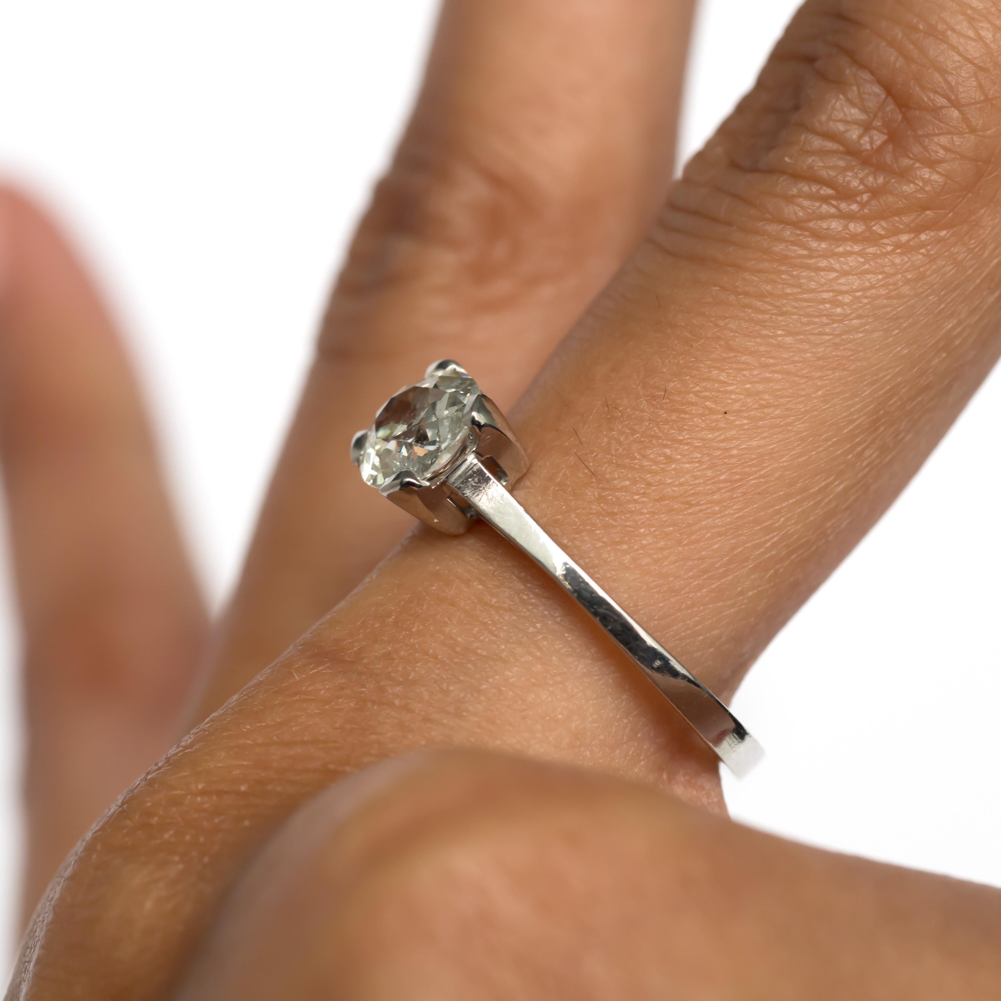 1.13 Carat Diamond Platinum Engagement Ring In Good Condition For Sale In Atlanta, GA