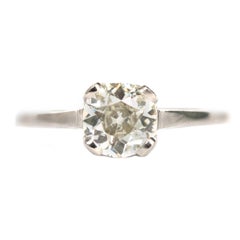 Antique 1.13 Carat Diamond Platinum Engagement Ring