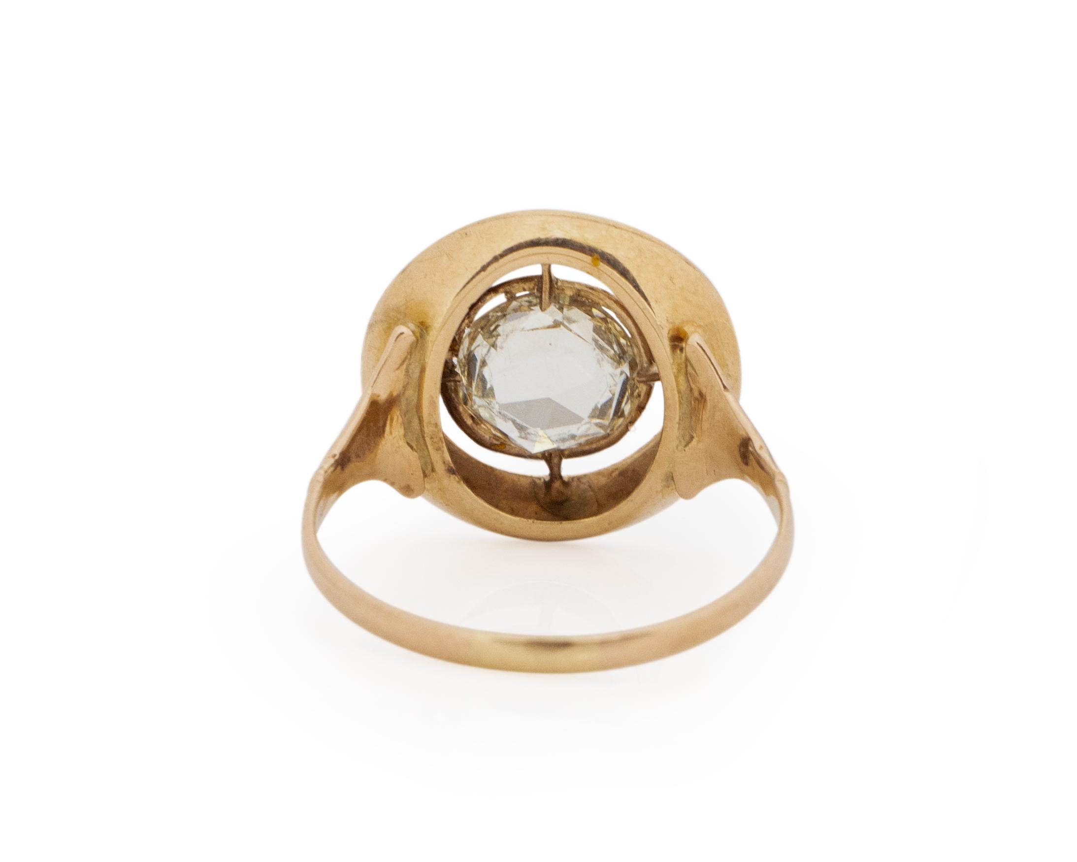 1.13 Carat Edwardian Diamond 14 Karat Yellow Gold Engagement Ring In Good Condition For Sale In Atlanta, GA