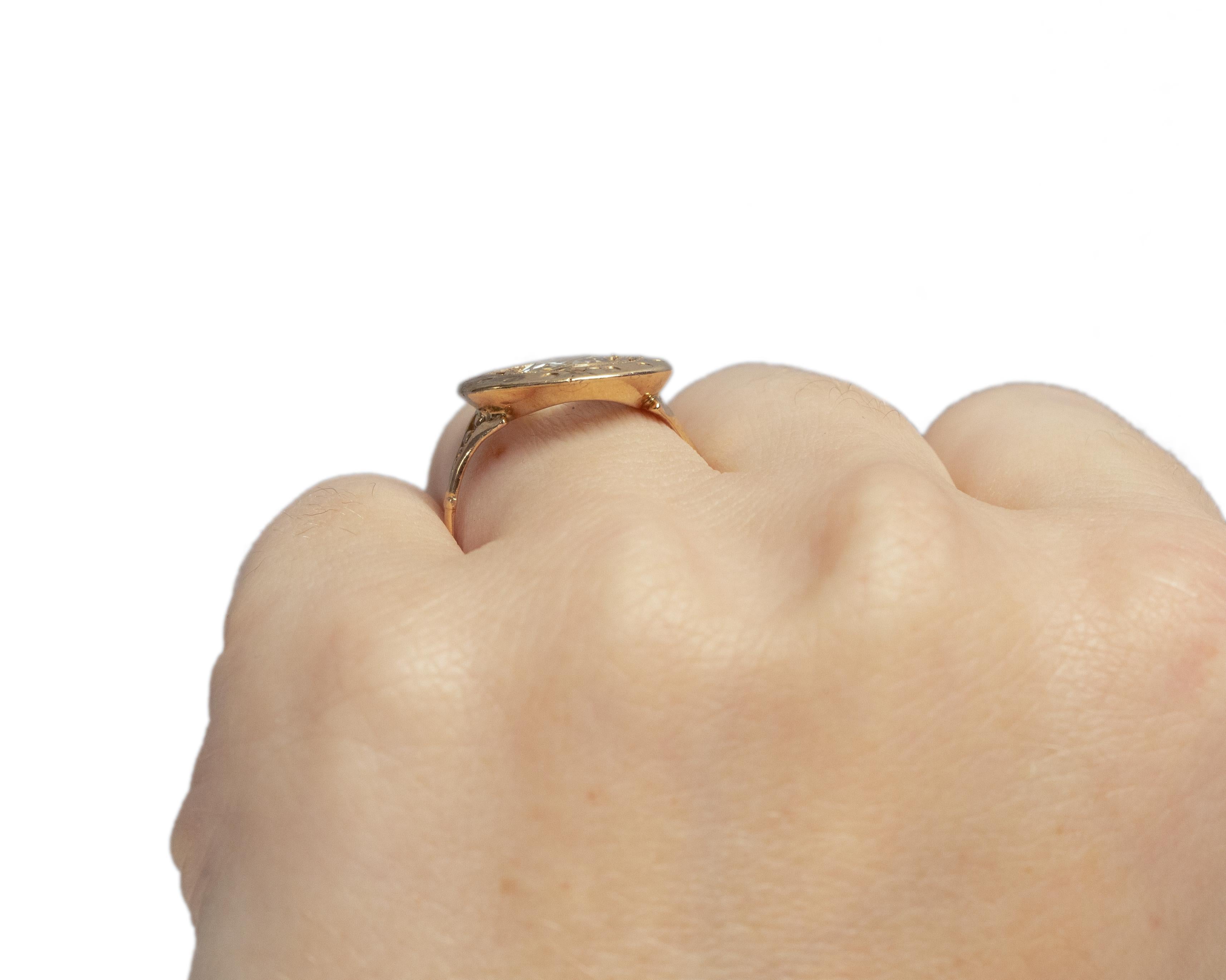 1.13 Carat Edwardian Diamond 14 Karat Yellow Gold Engagement Ring For Sale 1