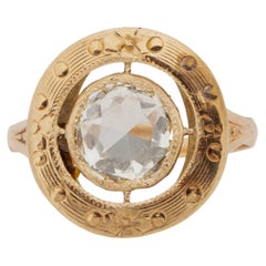 1.13 Carat Edwardian Diamond 14 Karat Yellow Gold Engagement Ring