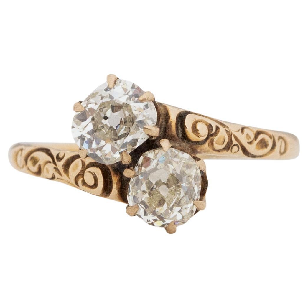 1.13 Carat Edwardian Diamond 14 Karat Yellow Gold Engagement Ring, VEG#1790
