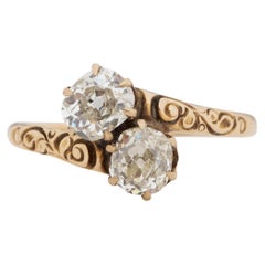 1.13 Carat Edwardian Diamond 14 Karat Yellow Gold Engagement Ring, VEG#1790