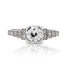 1.13 carat I/VS2 GIA Old European Cut Vintage Engagement Ring