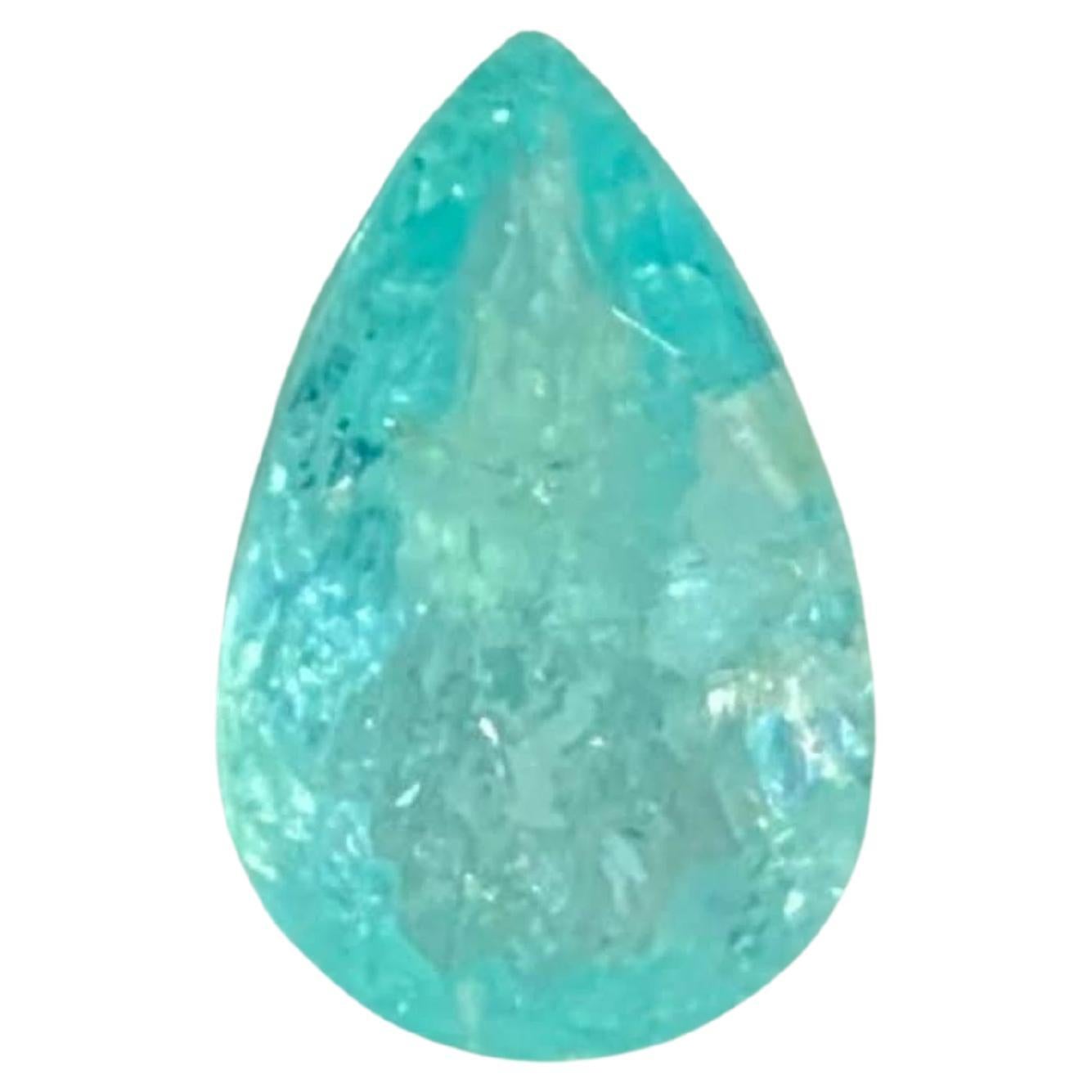 1.13 Carat Naturelle Paraiba Tourmaline Stone Pear Cut From Mozambique