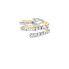 1.13 Ct Pear shape Diamond Spiral Ring