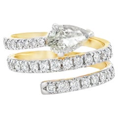 1.13 Ct Pear shape Diamond Spiral Ring